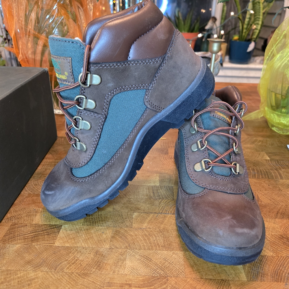 Timberland Dark Brown and Nubuck Youth Boots